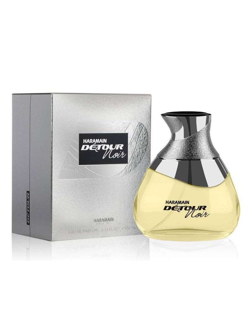 Al Haramain Detour Noir Eau De Parfum Spray 100ml | Long-Lasting Unisex Perfume | Amber Spicy Fragrance - Image 1